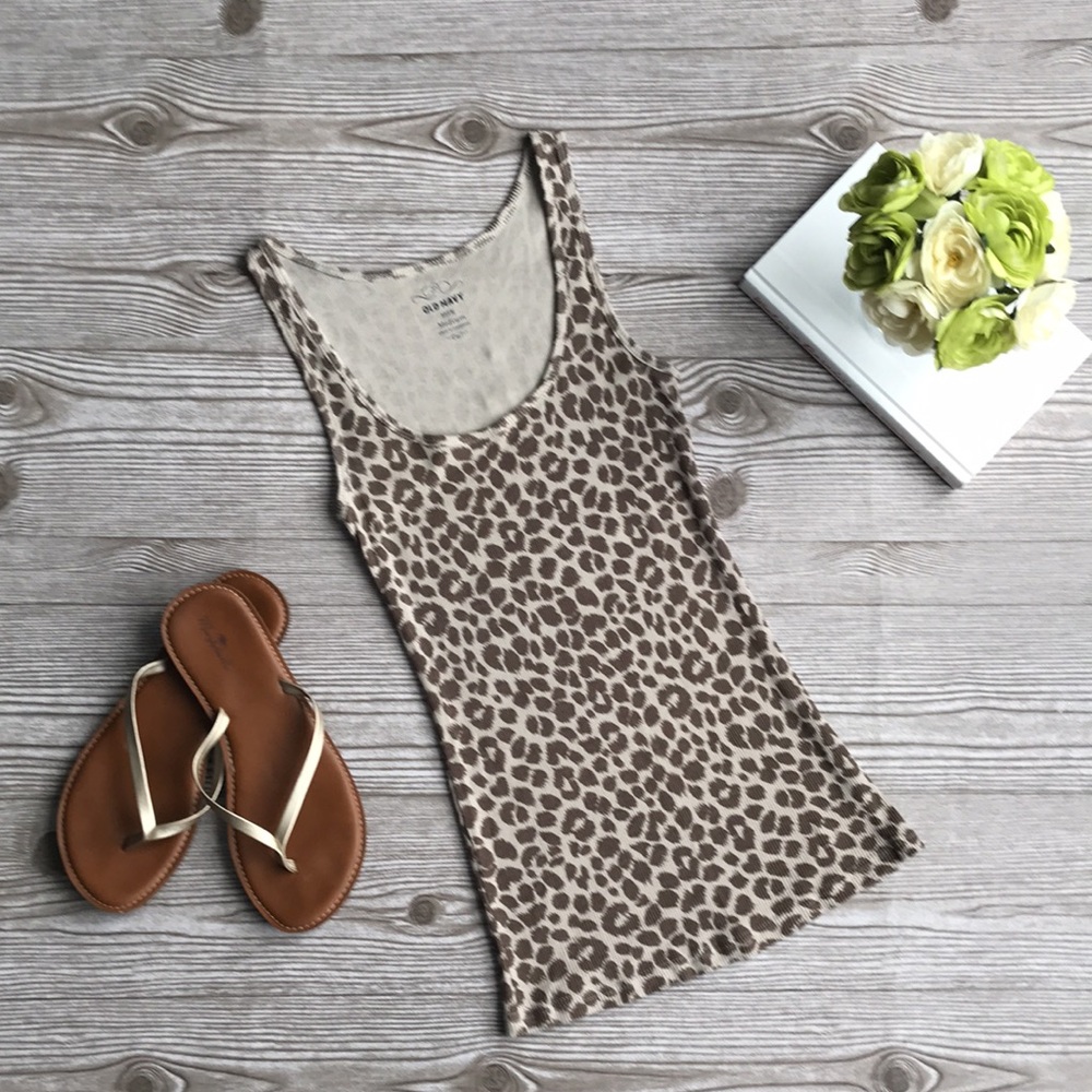 Old Navy Cheetah Ribbed Tank Top